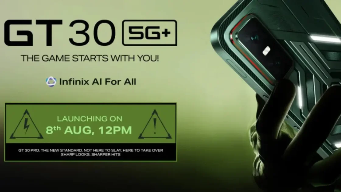 Infinix GT 30 5G+: दमदार डिजाइन और गेमिंग फीचर्स के साथ 8 अगस्त को भारत में होगा लॉन्च 1 Infinix GT 30 5G
